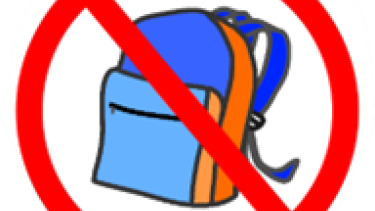 No backpacks