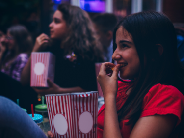 Movie eating popcorn
