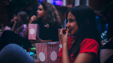 Movie eating popcorn
