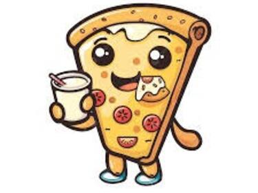 Pizza and milk