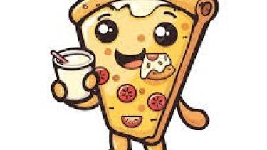 Pizza and milk