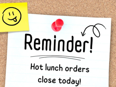 Reminder - PAC Hot Lunch Orders Due