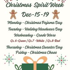 Christmas Spirit Week Dec. 15-19